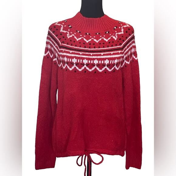 New ~ KIKIT ~ Racing Red Mockneck Long Sleeve Sweater Size Medium - Picture 1 of 5